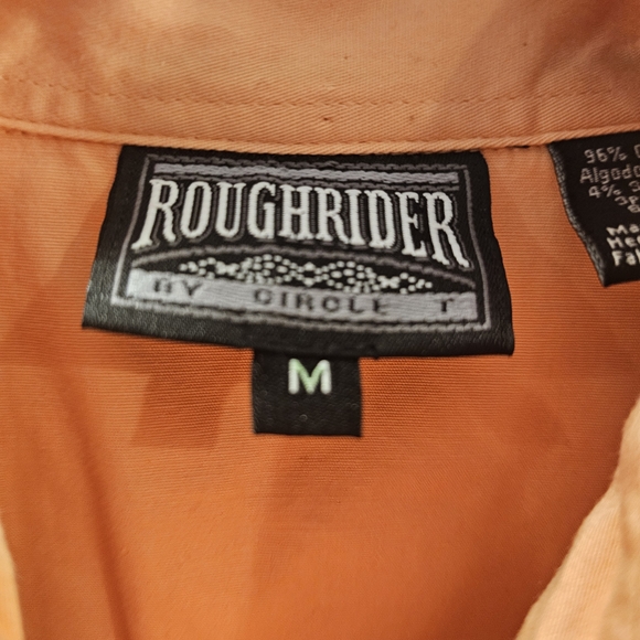 Roughrider Women's Sleeveless Orange Button-Down Tie Front Medium Shirt - Picture 2 of 6